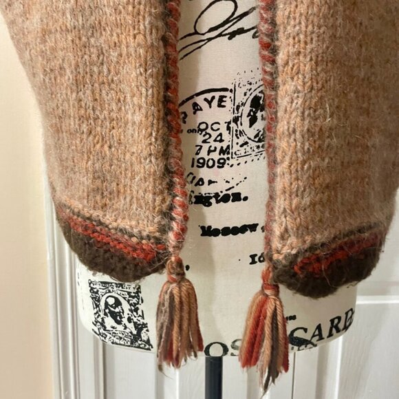 VINTAGE BOHO HIPP HANDMADE KNNITED CASHMERE BUTTONS LESS VEST - Picture 13 of 15